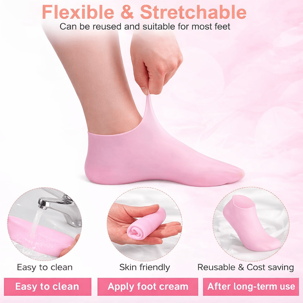 Silicone Moisturizing Socks for Cracked Heels & Dry Feet