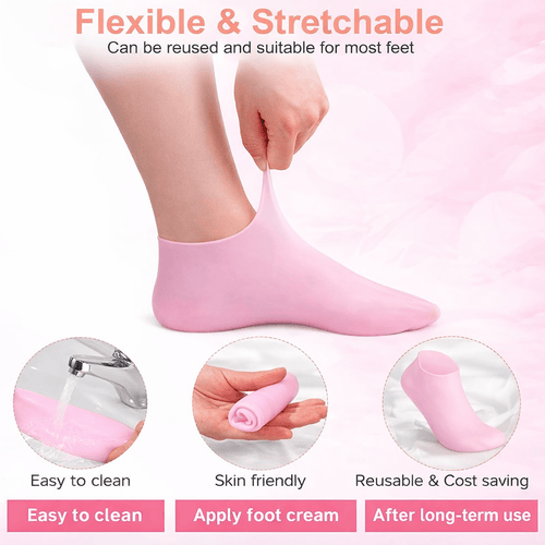 Silicone Moisturizing Socks for Cracked Heels & Dry Feet