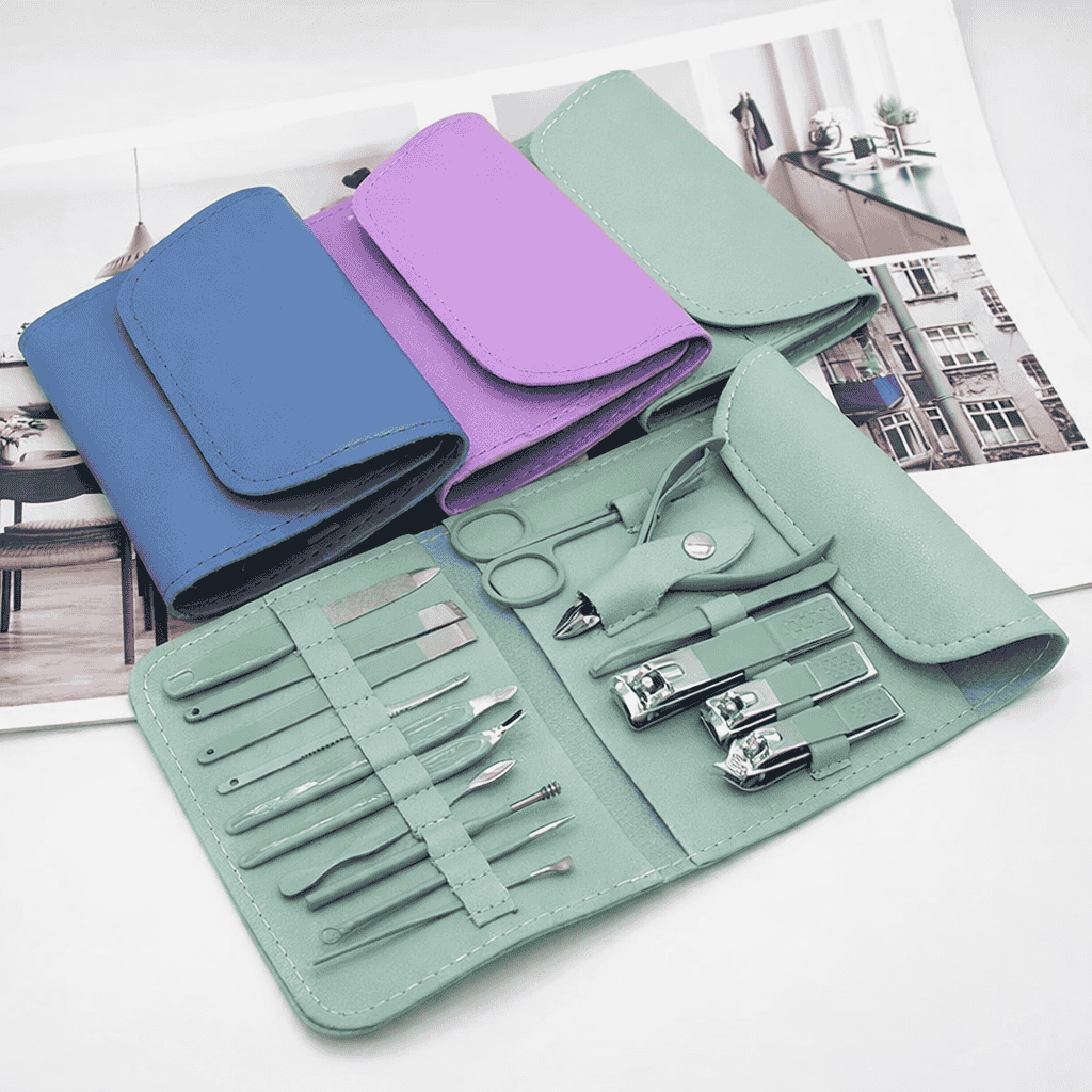 16-Pcs Manicure & Pedicure Set - Stainless Steel Nail Care Kit
