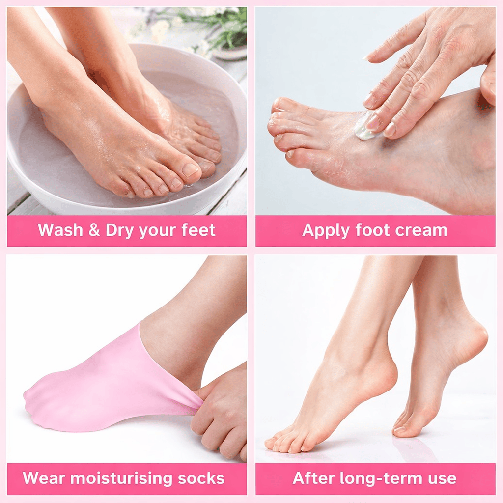 Silicone Moisturizing Socks for Cracked Heels & Dry Feet